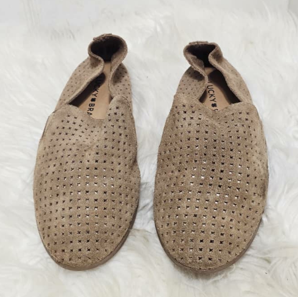 LUCKY BRAND CARTHY Flat Loafers Tan Taupe Women's Size 7.5 ✌️ - Picture 3 of 7